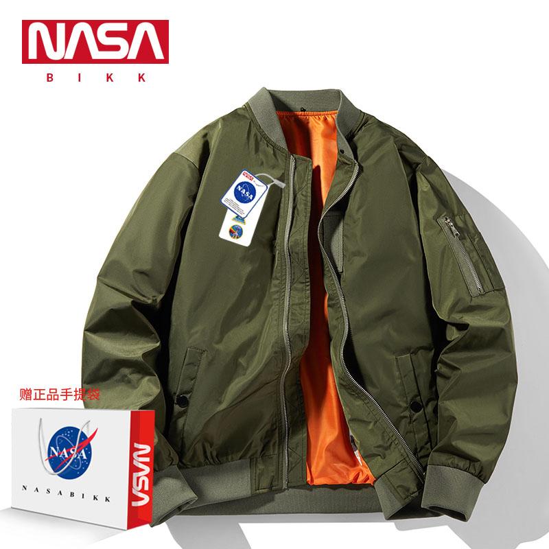 NASA BIKK áo khoác phi công Mỹ phong cách retro nam nữ cặp đôi triều thương hiệu mùa xuân dáng rộng áo khoác bóng chày