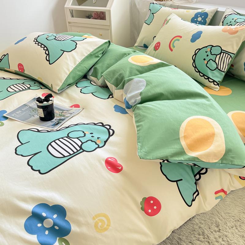 Hoạt hình dễ thương bông vỏ chăn cotton mảnh đơn ký túc xá sinh viên vỏ chăn đơn 150x200x230 tấm chăn 1.5 mét