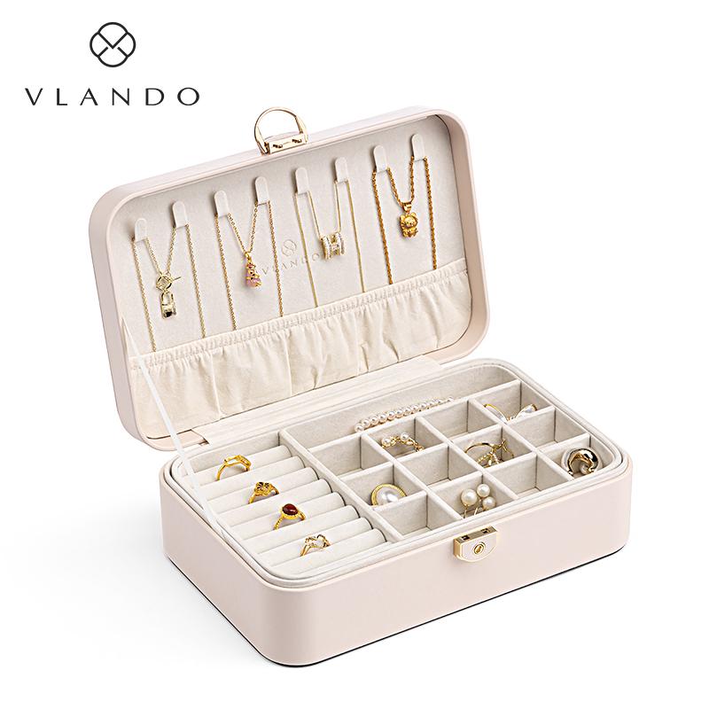 VLANDO/Ngụy Lando mới của khóa hộp trang sức nhỏ chống oxy hóa trang sức vàng tai kim hộp bảo quản di động