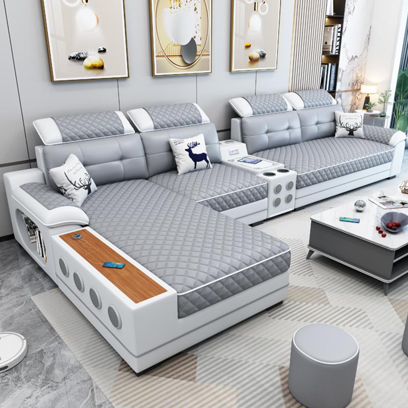 Công nghệ giặt và tháo dỡ cao su không cần giặt mới sofa vải đơn giản hiện đại phòng khách lớn và nhỏ kết hợp nội thất chức năng