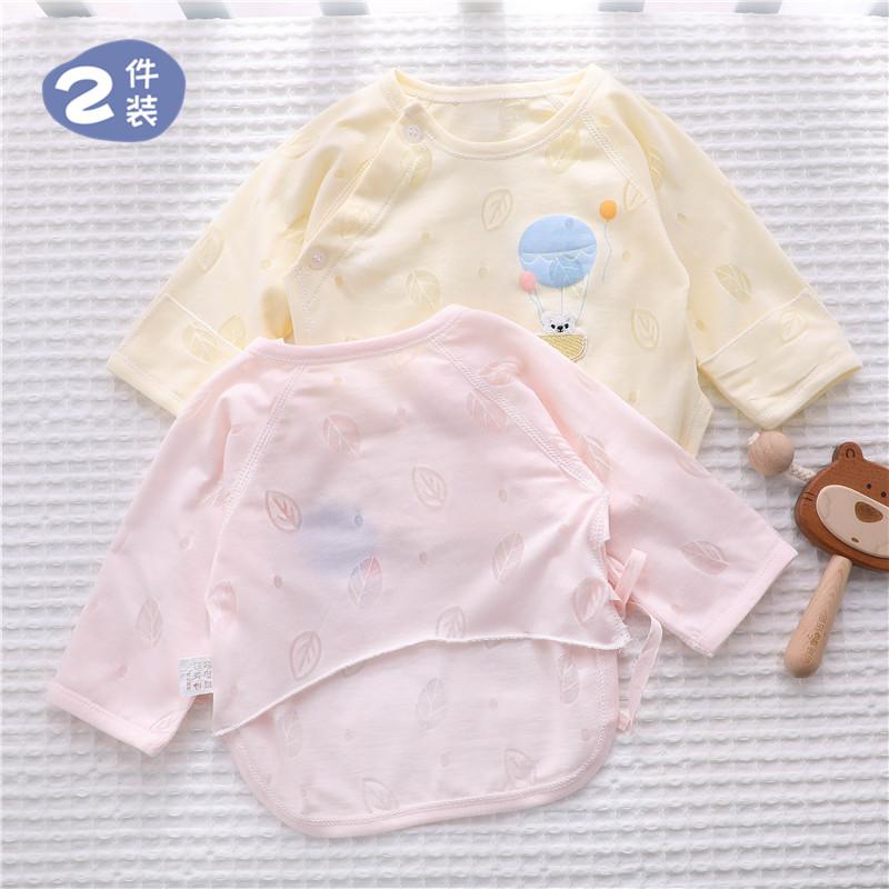 Quần áo nửa lưng bé sơ sinh cotton sơ sinh 0-3 tháng 2 bé 52 thước một lớp xuân thu không xương mùa hè quần áo mỏng