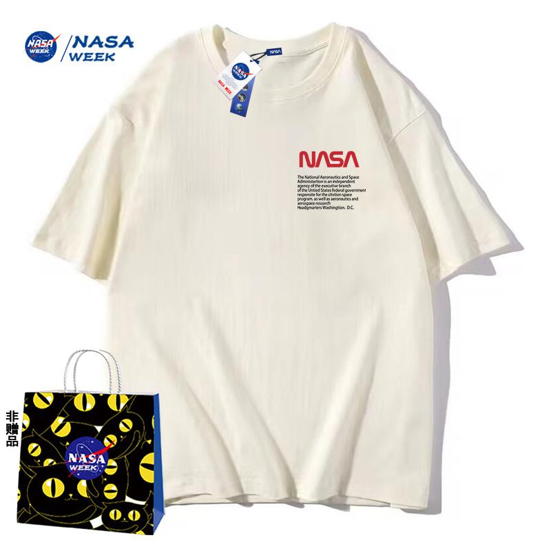 Trang web chính thức của NASA TUẦN sản phẩm mới đồng thương hiệu 2024 Áo phông ngắn tay cotton nguyên chất dành cho nam và nữ Áo phông hàng hiệu hợp thời trang Áo phông đôi