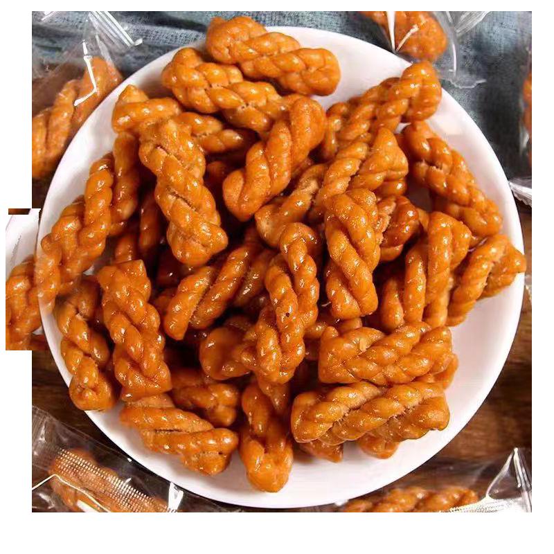 Vòng xoắn nhỏ, vị caramel, hộp đồ ăn nhẹ nguyên hộp, mì ống giòn truyền thống đa hương vị, bánh ngọt thủ công, túi nhỏ độc lập