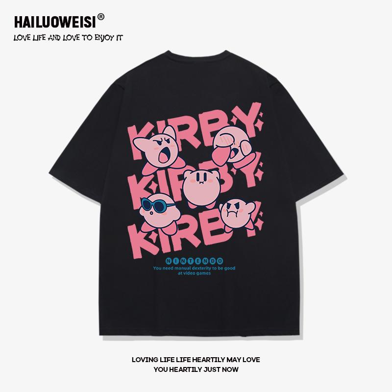 Star Kirby thích hợp thiết kế cặp đôi ngắn tay thủy triều thương hiệu ins cotton lỏng mùa hè T-shirt nam nửa tay