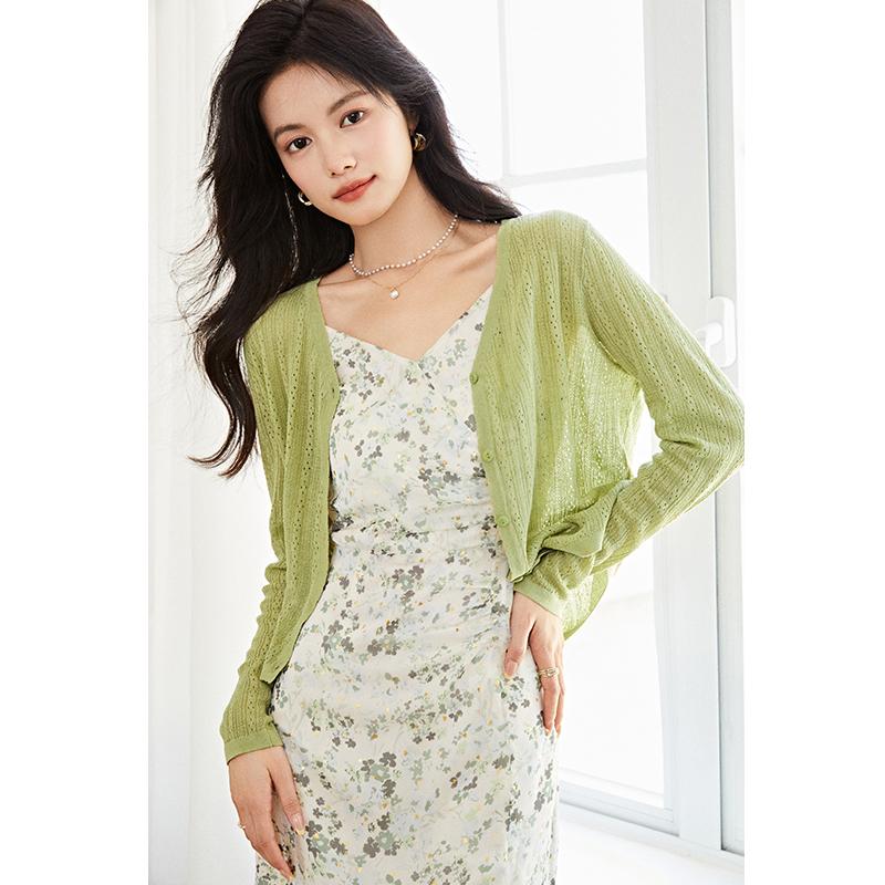 Lanyu lớn kích thước của phụ nữ quần áo nhẹ nhàng hoa sling dress dệt kim cardigan mùa hè chất béo mm che bụng giảm béo 2 mảnh phù hợp với