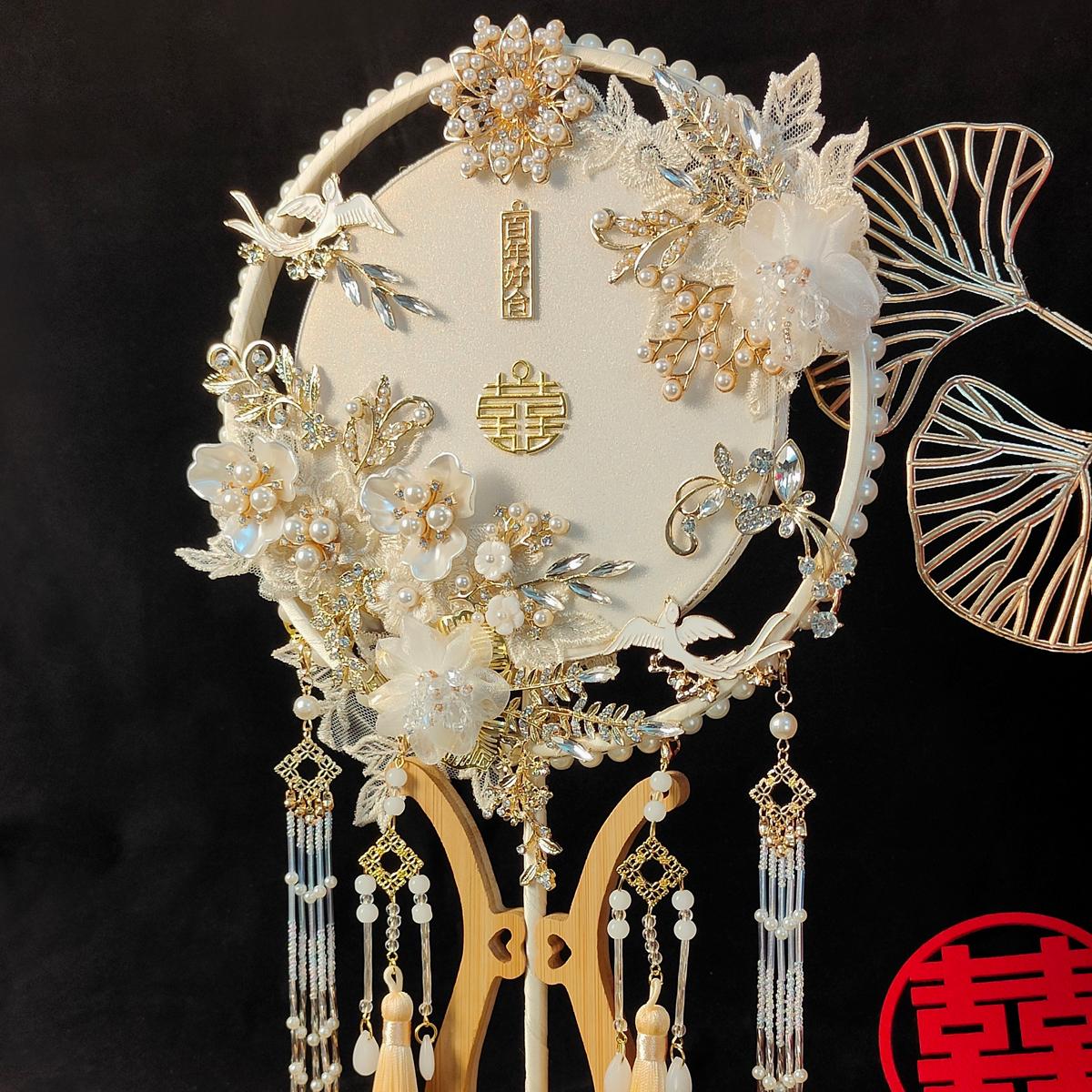 yh ban đầu handmade chương trình đám cưới Hexi fan đám cưới handmade đám cưới fan cô dâu nhóm fan vật liệu tự làm gói