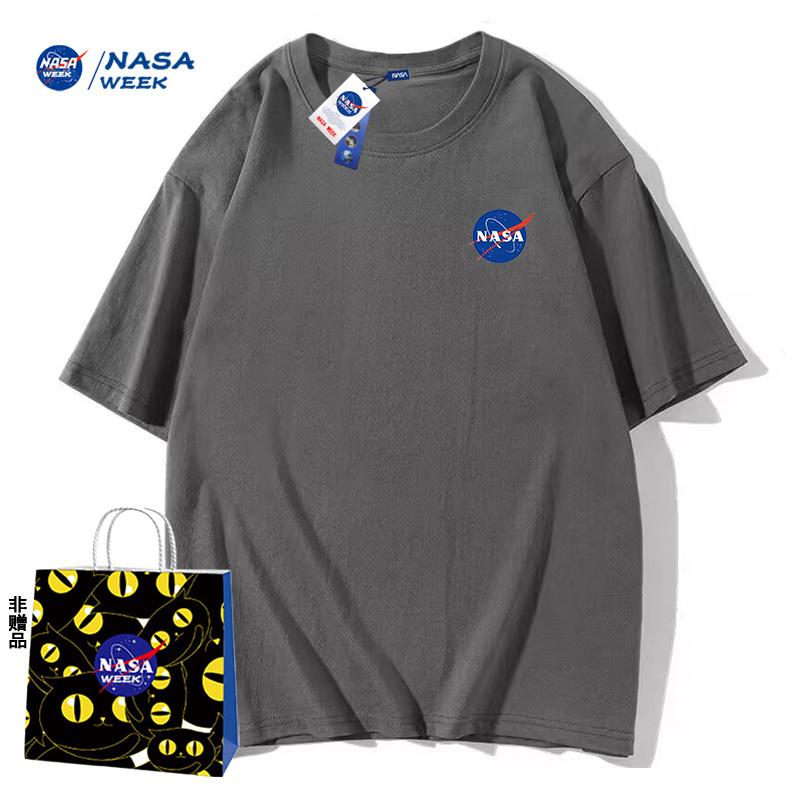 Trang web chính thức của NASA TUẦN đồng thương hiệu Áo thun ngắn tay ngắn tay bằng vải cotton nguyên chất mới dành cho nam và nữ hàng hiệu hợp thời trang Áo phông dành cho cặp đôi SXJ