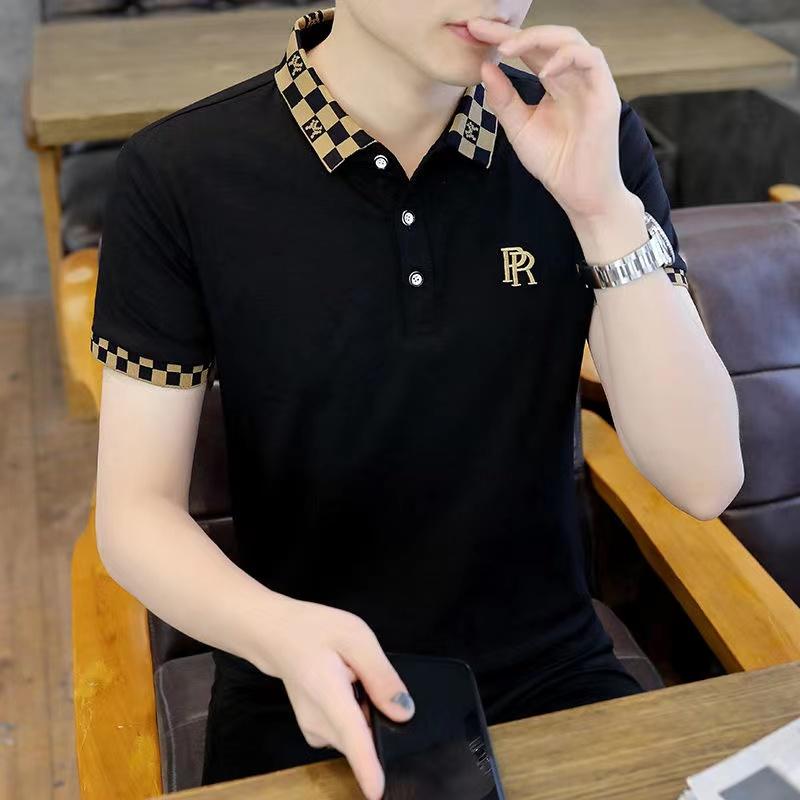 Mùa Hè Áo Sơ Mi POLO Nam Ngắn Tay Có Cổ Cao Cấp Thêu Ngoại Thương Slim Casual Ralph Lauren Áo Polo Hợp Thời Trang