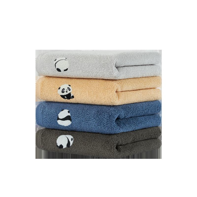 Khăn Sanli cotton nguyên chất rửa mặt và tắm gia đình cho người lớn và trẻ em cotton nguyên chất hoạt hình gấu trúc mềm thấm nước nhanh khô cặp đôi