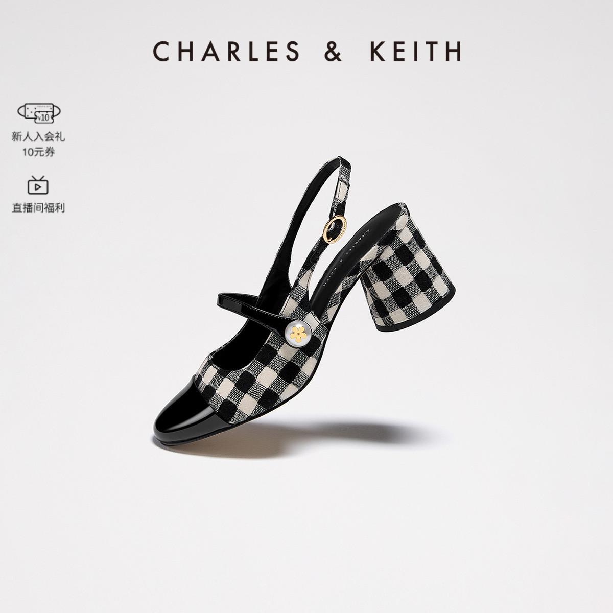 CHARLES&KEITH23 mùa hè mới CK1-61720149 Xăng-đan quai dày phối màu cho nữ