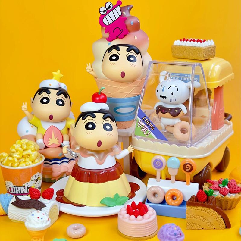 Chính hãng Crayon Shin-chan Heart Point Time Series Blind Box Tôi với Heart Point Dessert Tide Play Model Blind Box