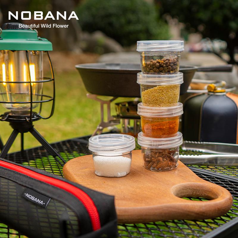 NOBANA Di Động Ngoài Trời Slicable Chai Gia Vị Bộ 5 Bộ Du Lịch Dã Ngoại Cắm Trại Câu Cá BBQ Hộp Gia Vị