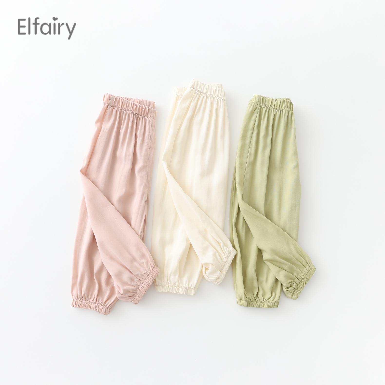 Quần trẻ em Elfairy bé trai bé gái quần chống muỗi mùa hè mỏng nhẹ quần cotton cho bé quần điều hòa cho bé