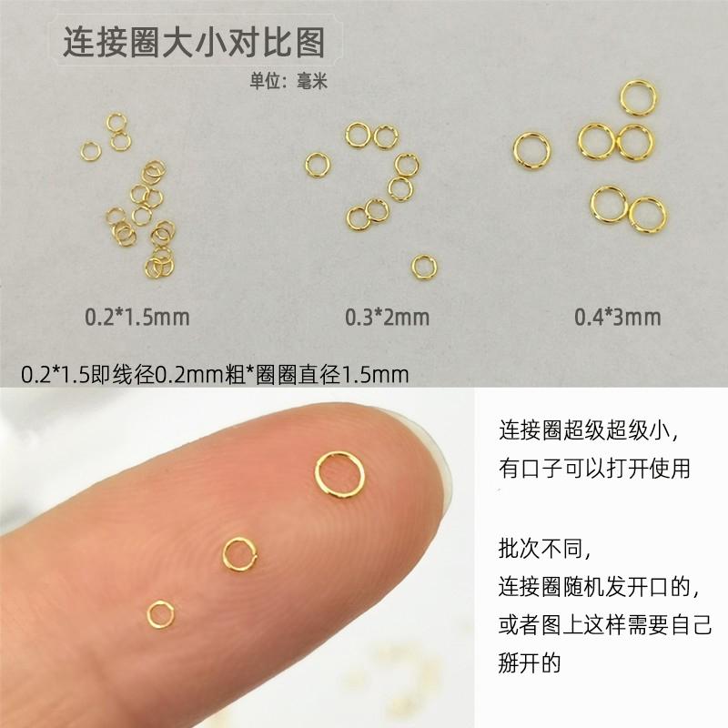 Không phải kim tai. Vòng kết nối 1/2/3mm cực nhỏ và siêu nhỏ, vòng phẳng mở. Thép không gỉ. Mạ vàng thật.