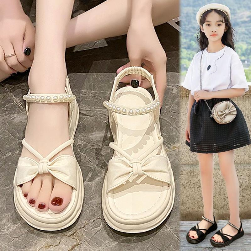 Giày sandal bé gái mùa hè 2023 mới đế mềm giày đi biển thời trang trẻ em giày công chúa trẻ em giày bé gái