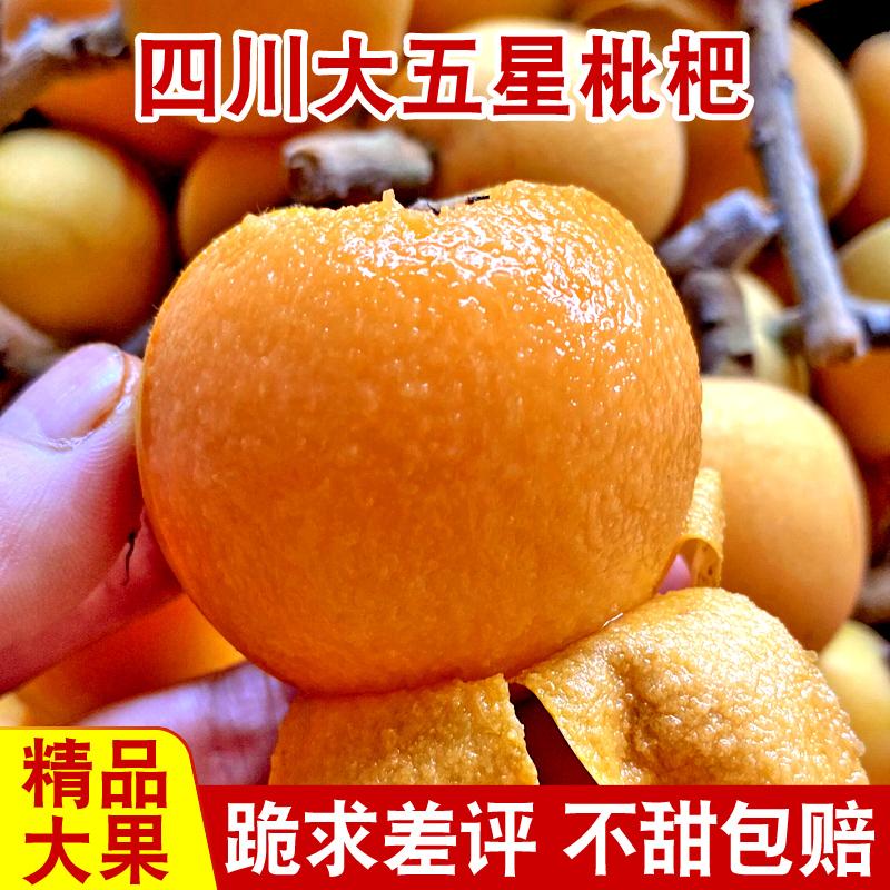 Tứ Xuyên Loquat Tươi Trái Cây Lớn Lớn Năm Sao Ngọt Pipa Trái Cây Theo Mùa dành cho Phụ Nữ Mang Thai Miễn Phí Vận Chuyển 5kg Cơm Yi Theo Mùa