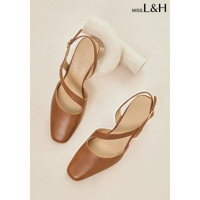 L&H Custom Giày Sandal Cao Gót Quai Thanh Lịch Phong Cách Retro