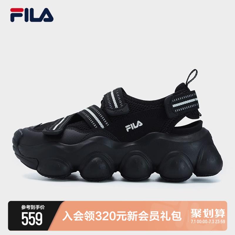 Xăng đan dâu FILA Fila nữ mùa hè 2023 mới đế dày Mary Jane xăng đan thể thao Velcro