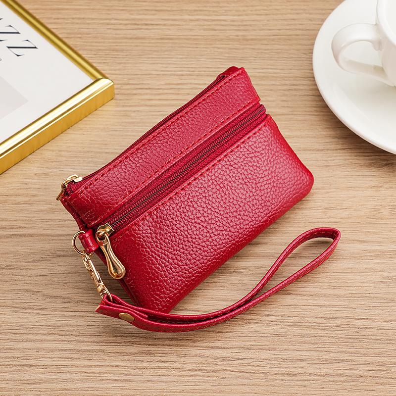 Ví đựng tiền xu thời trang phong cách Hàn Quốc cho nữ, túi clutch ngắn siêu mỏng, ví mini có khóa kéo, túi đựng tiền xu, túi đeo tay nhỏ gọn