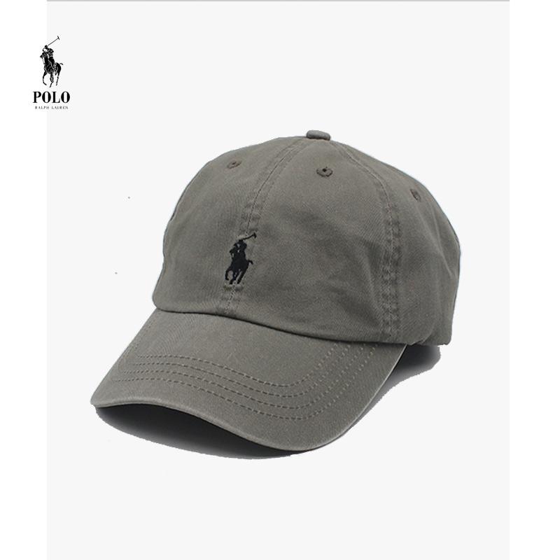 polo Ralph Lauren mũ polo mũ bóng chày mềm màu xám mùa hè dành cho nữ màu trắng và đa năng cùng kiểu dáng của cặp đôi mũ lưỡi trai chóp nhỏ có mặt