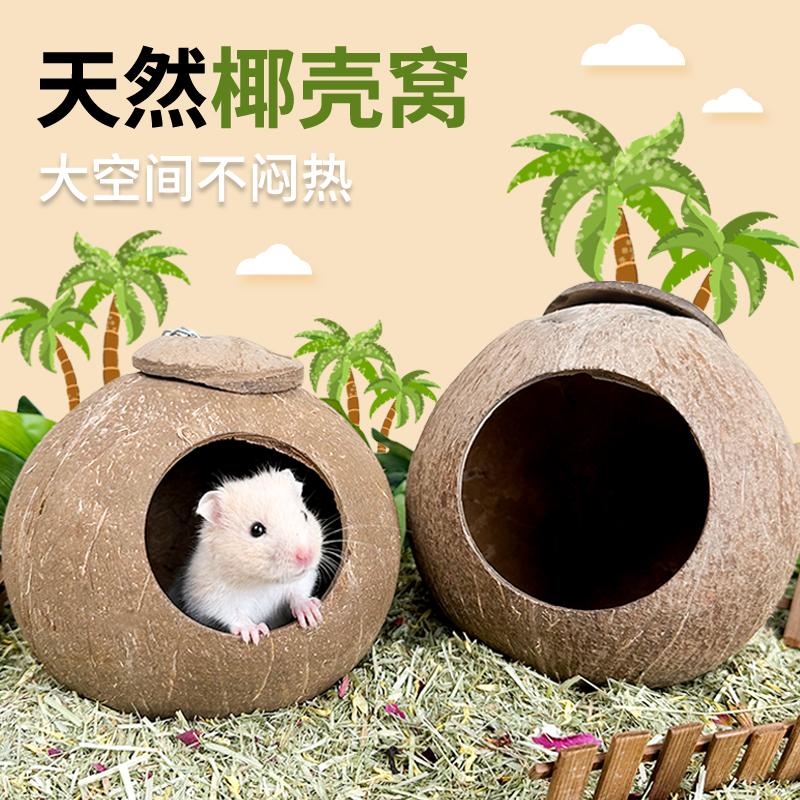 Hamster gáo dừa làm tổ nơi trú ẩn giải nhiệt mùa hè dừa cảnh quan cung cấp nhà gấu vàng biệt thự cành hoa tổ chuột