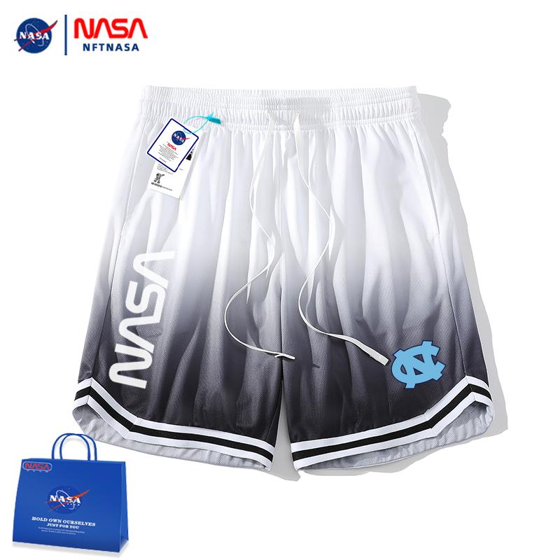 NFT NASA chung Bắc Carolina Quần short bóng rổ Mỹ mùa hè nam gradient thể thao quần bóng rổ quần cỡ lớn năm điểm