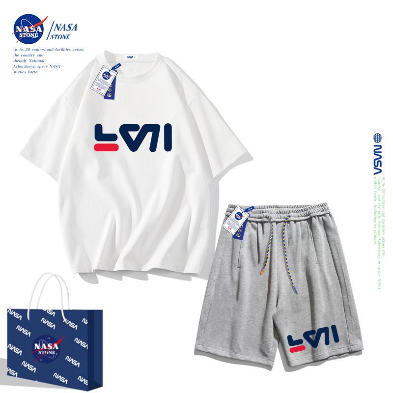 Bộ quần áo mùa hè cho bé trai của NASA áo thun cotton nguyên chất 2023 thương hiệu mới hợp thời trang mùa hè dành cho nữ quần áo thể thao cho bé trai lớn