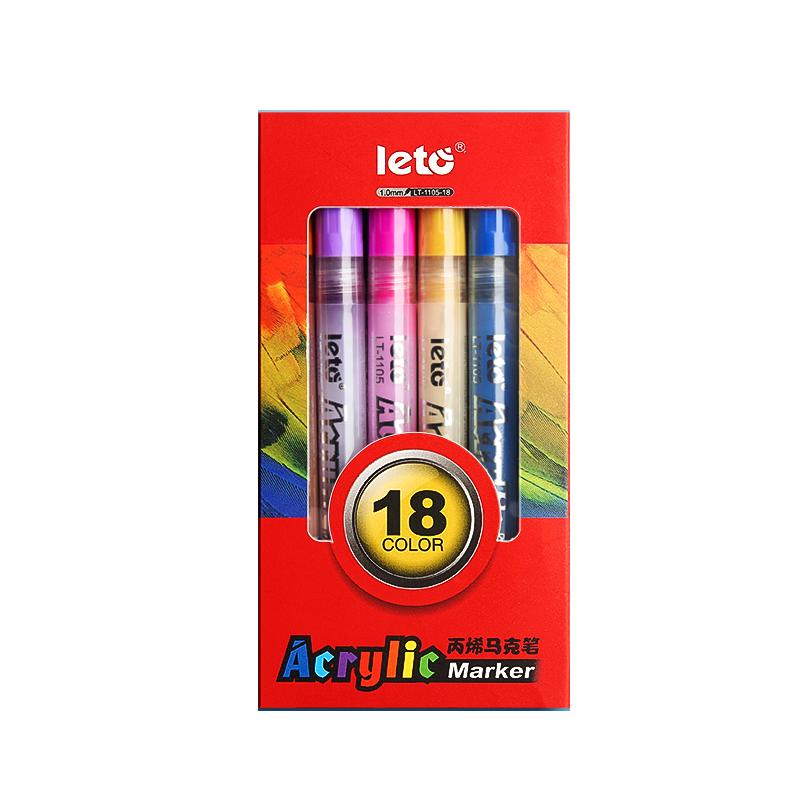 Leto acrylic Mike bút trẻ em sơn trắng giày bút acrylic màu đầu tốt học sinh tiểu học bộ nghệ thuật đặc biệt sắc tố chống thấm album ảnh DIY quần áo bút màu vẽ tay graffiti bút