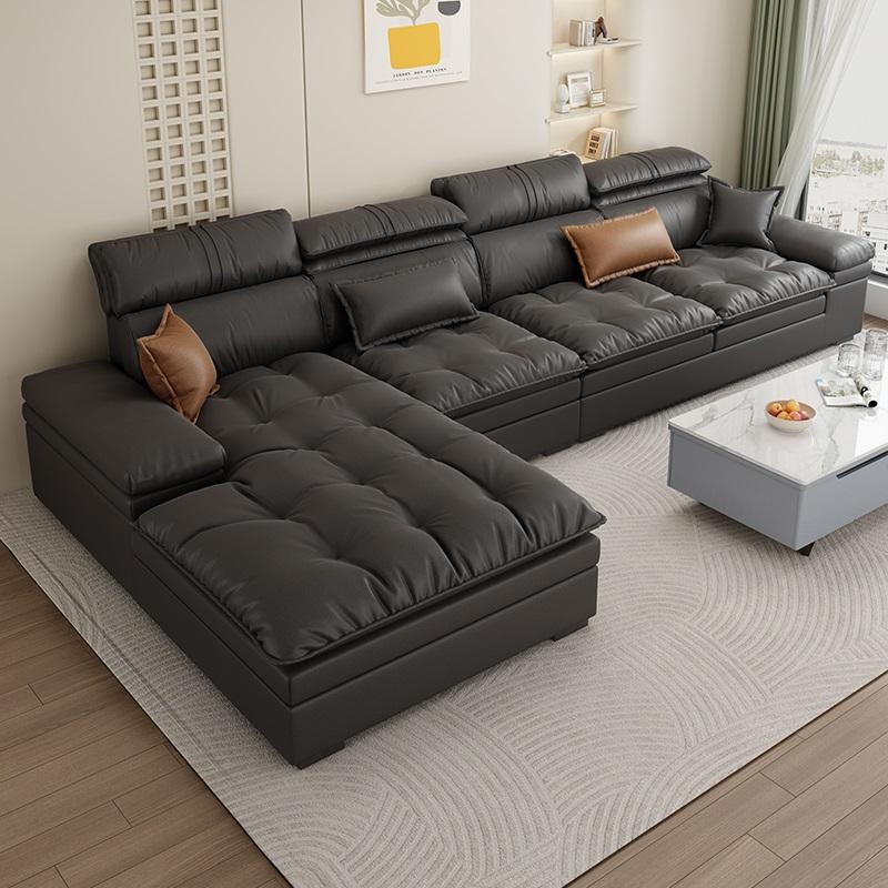 Sofa vải công nghệ tối giản của Ý hiện đại đơn giản nhẹ nhàng sofa sang trọng phòng khách 2023 mủ cao su mới không cần giặt phong cách Pháp