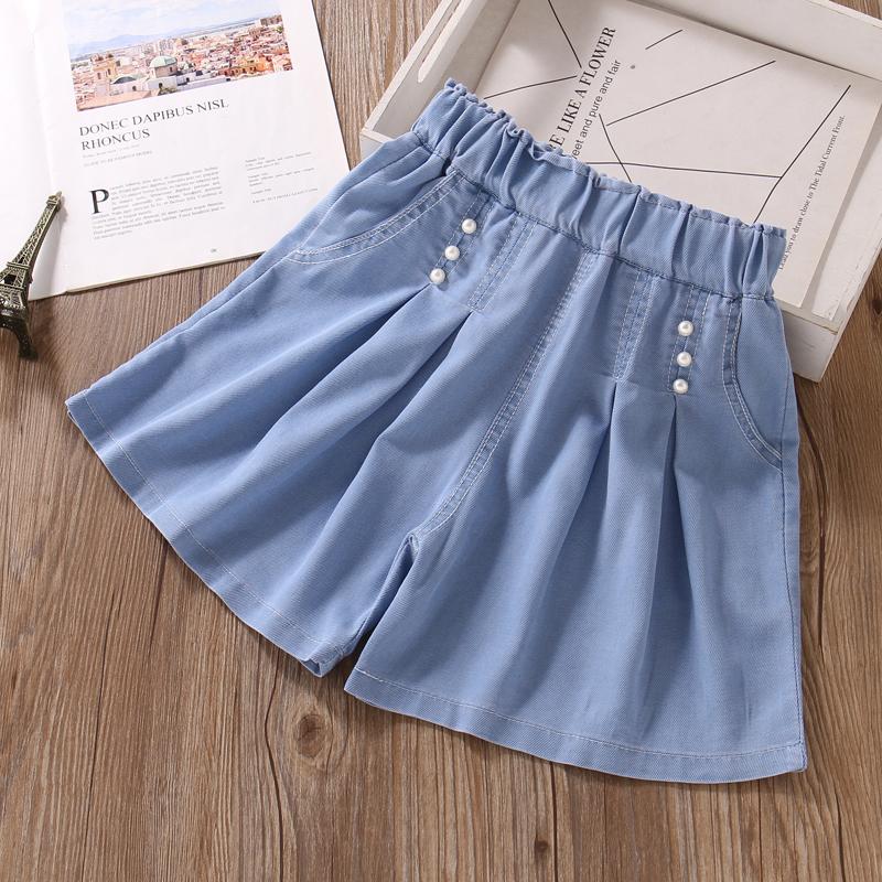 Quần culottes nữ mùa hè mỏng 2024 Quần Tencel lưới nổi tiếng dạo phố quần đùi rộng lưng cao kiểu phương Tây cho trẻ em mặc bên ngoài