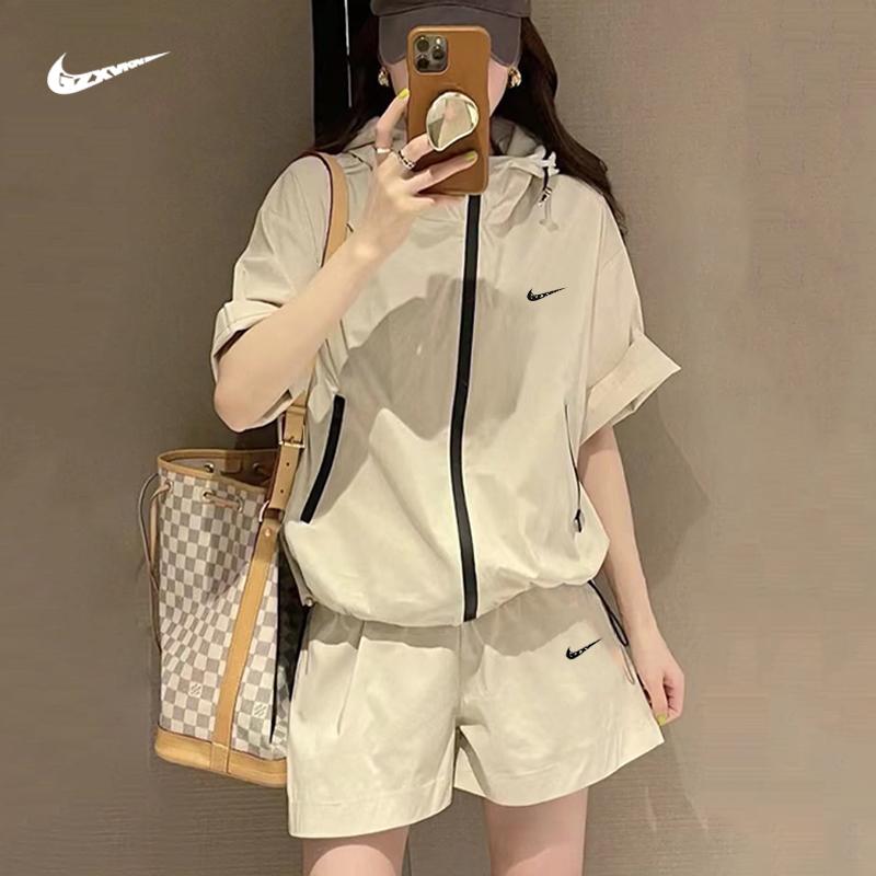 Bộ đồ thể thao Niketon nữ mùa hè mới 2023 lụa băng nhanh khô nhanh quần short ngắn tay bộ hai mảnh