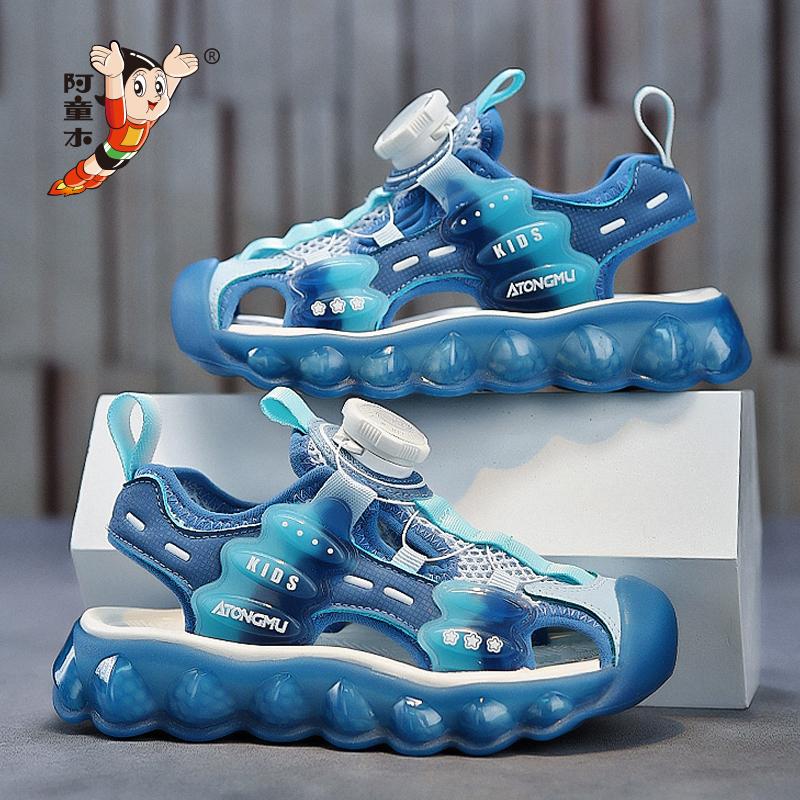 Giày sandal trẻ em Astroboy bé trai mùa hè 2023 mới Giày đi biển Bao Đầu trẻ em trung và lớn học sinh đế mềm chống trượt