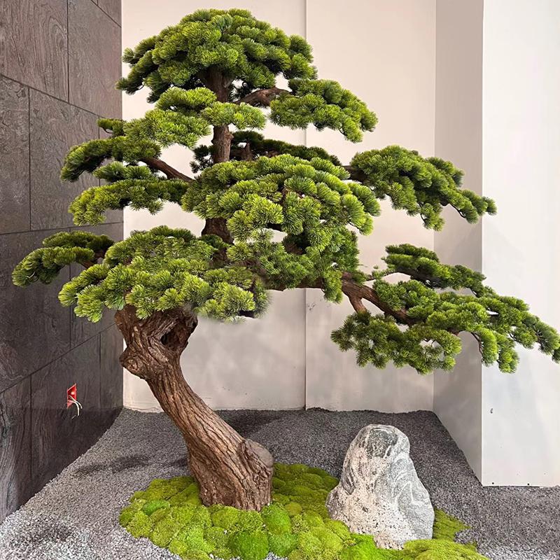 Mô phỏng lớn chào mừng cây thông podocarpus trang trí cửa sổ khách sạn cây thông giả mới phong cách Trung Quốc trang trí cảnh quan trong nhà cây xanh