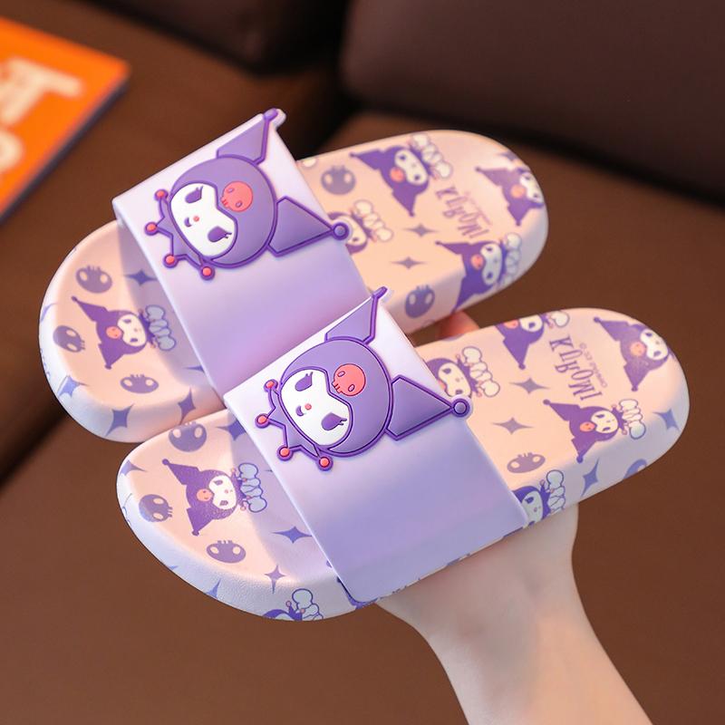 Sanrio Kuromi đồng thương hiệu dép trẻ em bé gái mùa hè dễ thương trong nhà chống trượt cho bé cỡ vừa và lớn dép trẻ em