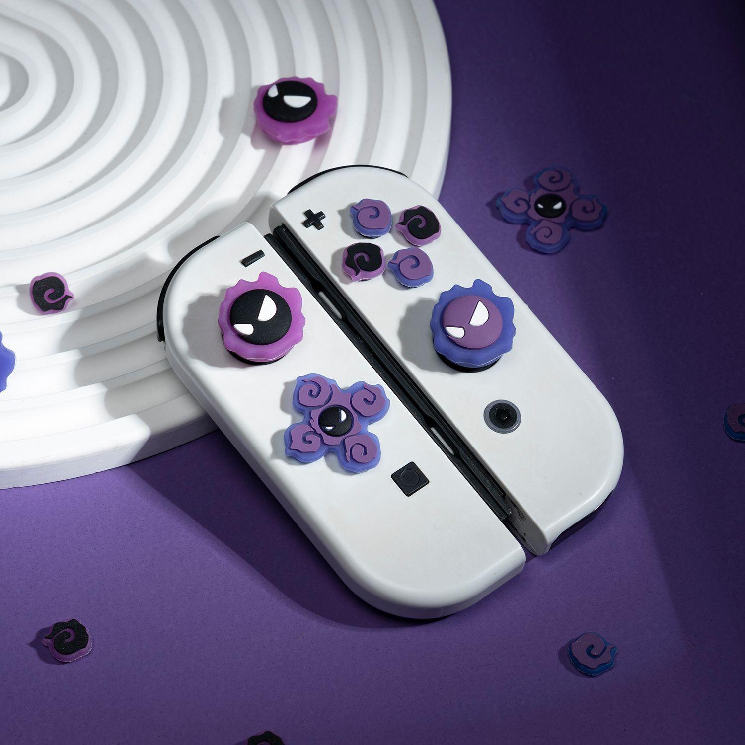 Nintendo switch nắp rocker nút chéo nhãn dán Pokémon Gengar NS tay cầm silicone rocker bìa oled