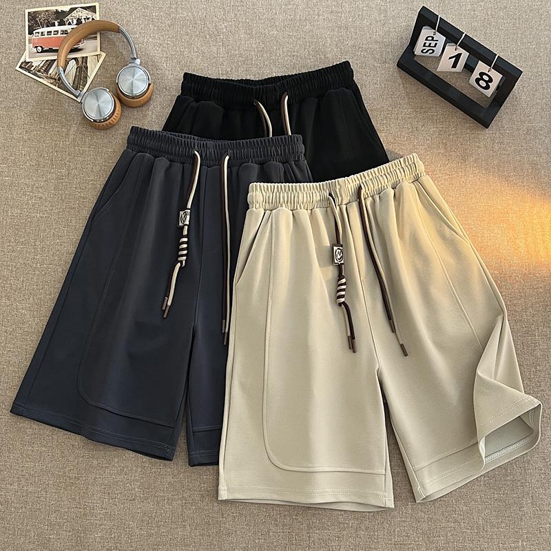 Nhật Bản đơn giản đa năng quần short nam mùa hè dáng rộng thẳng phong cách retro thương hiệu thời trang quốc gia giày thể thao quần 5 điểm