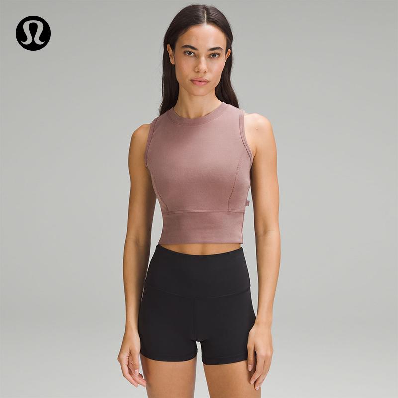 Áo vest thể thao ngắn thắt nút lưng có gân sau lululemon丨LW1ENVS