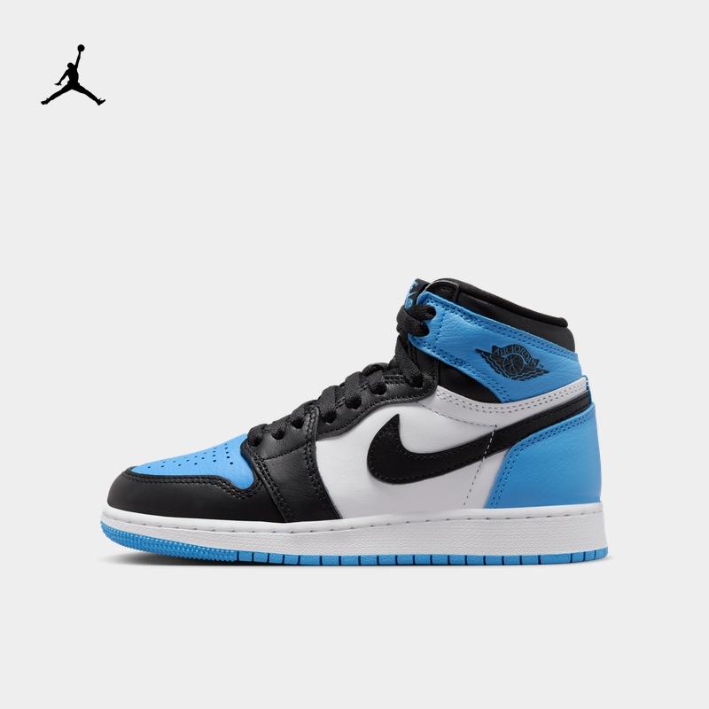 Jordan chính thức Nike Jordan bé trai AJ1 bản sao giày thể thao trẻ em lớn mùa xuân ống cao Nike móc FD1437