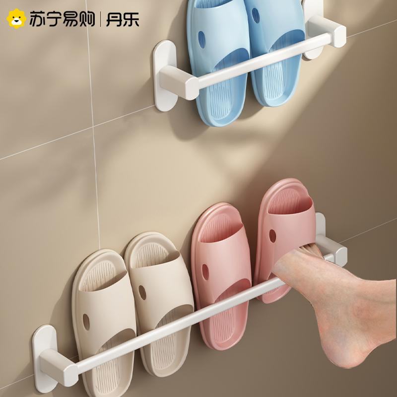 Kệ dép nhà tắm không đục lỗ, kệ đựng giày phòng bột, cửa toilet treo tường phía sau giá thoát nước 2262