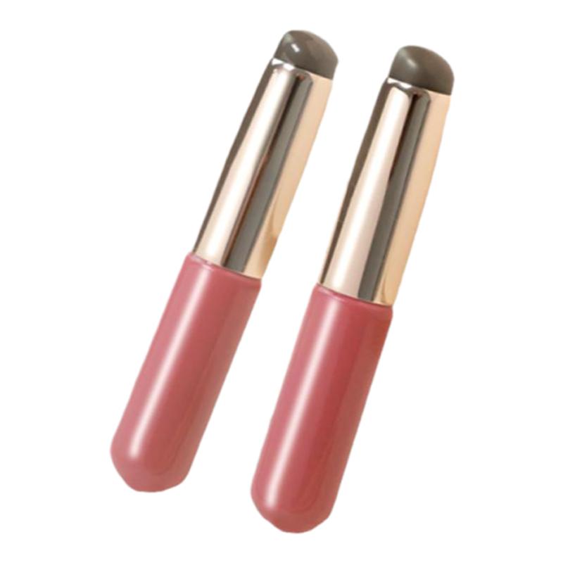 Aiwujiwu Silicone Lip Brush có Nắp Mini Đầu Tròn Q Mềm Chống Bụi Di Động Che Khuyết Điểm Đa Năng Smudge Lipstick Brush