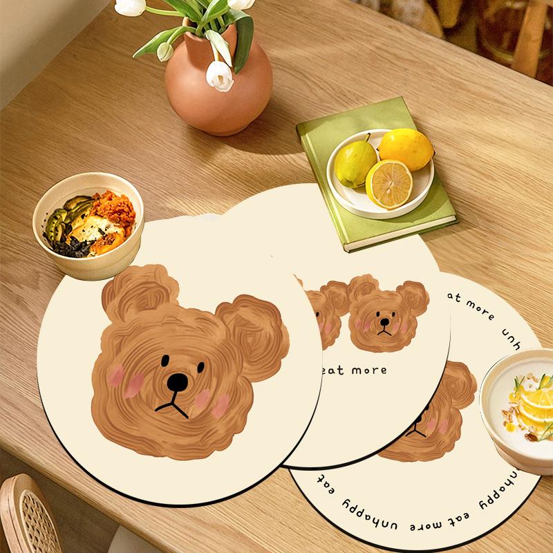 Thảm cách nhiệt Placemat Bắc Âu thảm chống bỏng bát thảm hoạt hình hộ gia đình tấm bếp thảm Coaster món ăn thảm đáy cao su bàn ăn thảm