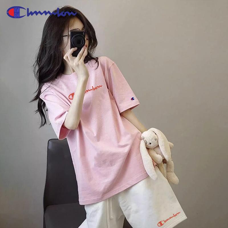 Khuôn Viên Vô Địch Bộ Đồ Thể Thao Nữ 2024 Mùa Hè Mới Nguyên Chất Cotton Ngắn Tay Quần Short Slim Sinh Viên Thường Ngày 2