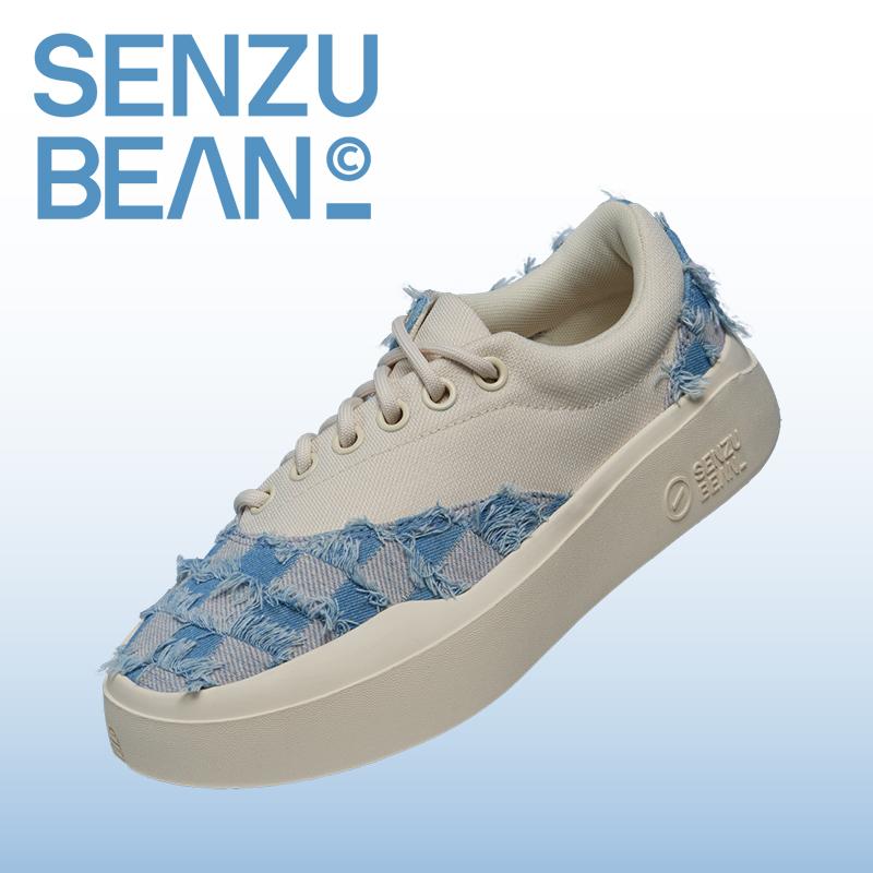 SENZU BEAN nam mùa hè thoáng khí SZB giày tua rua denim chống trơn trượt đế thấp đế phẳng giày