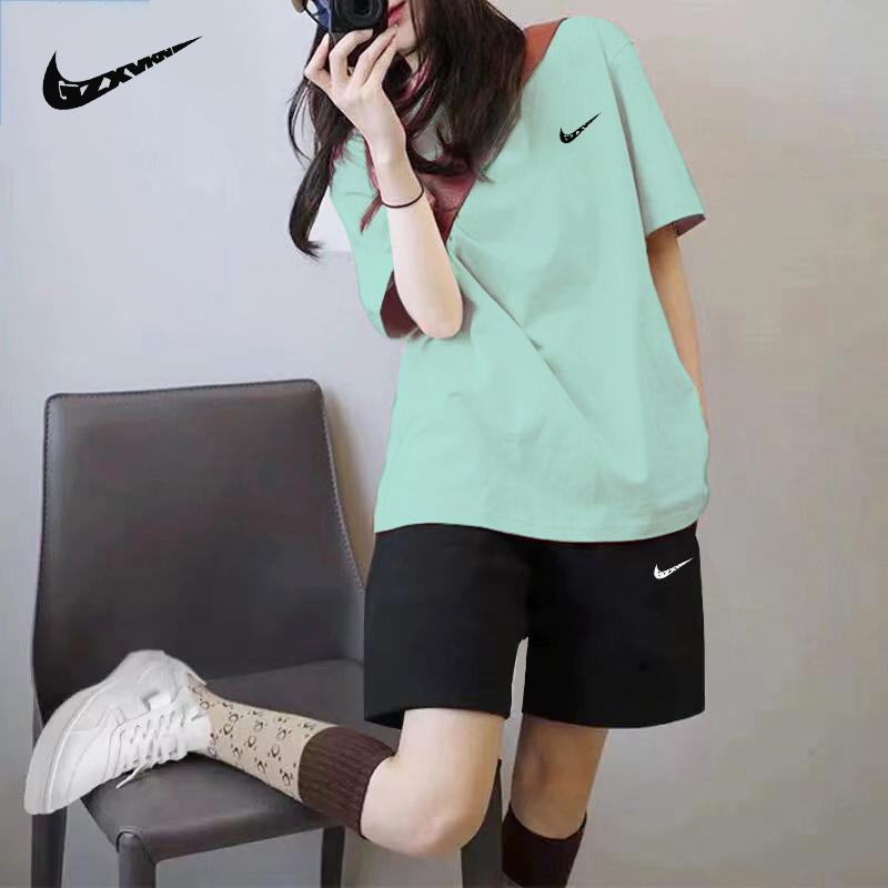 Bộ đồ thể thao Niketon nữ hè 2023 thời trang mới phong cách nước ngoài chạy bộ áo hai mảnh giản dị