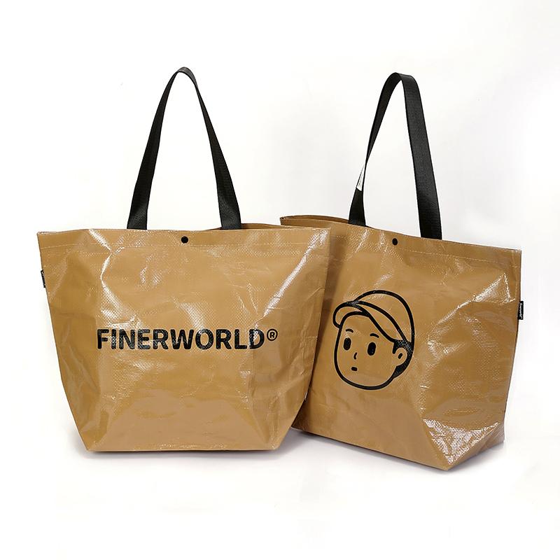 FINERWORLD Công suất lớn 10kg Túi dệt Túi tote Túi đeo vai chống thấm nước Túi xách đôi Du lịch Dệt