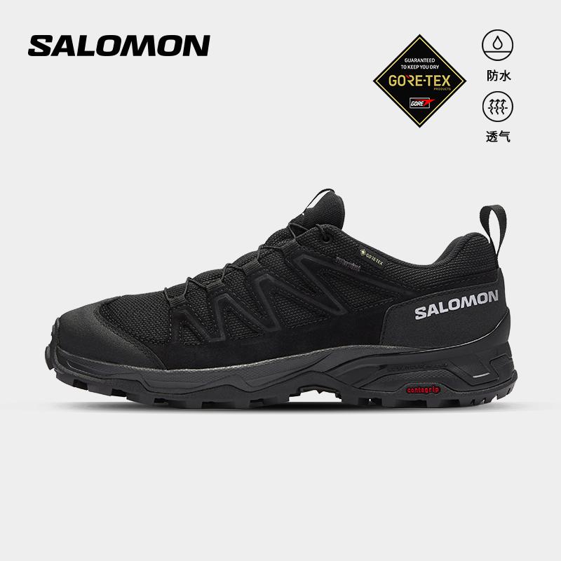 Salomon Giày đi bộ đường dài và leo núi chống nước Salomon Grip dành cho nam và nữ thể thao cổ thấp X WARD LEATHERGTX