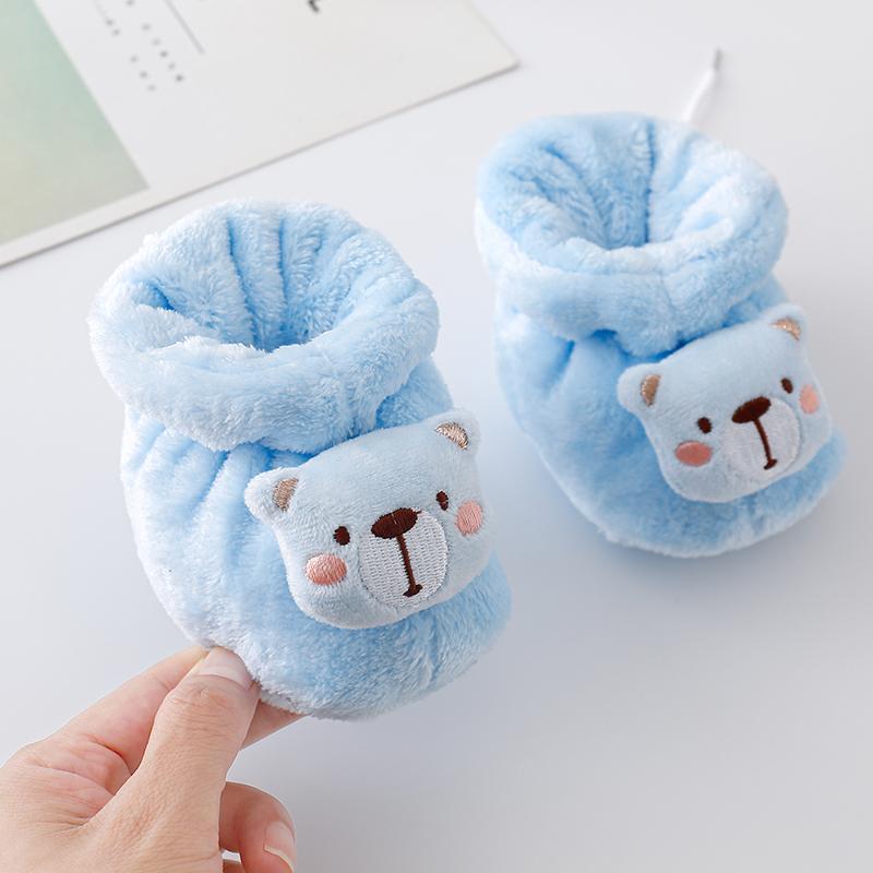 Sơ Sinh Nhỏ Cotton Giày Mùa Thu Đông 0-3-6 Tháng 1 Sơ Sinh Nam Nữ Giày Đế Mềm Giày Cho Bé plus Nhung