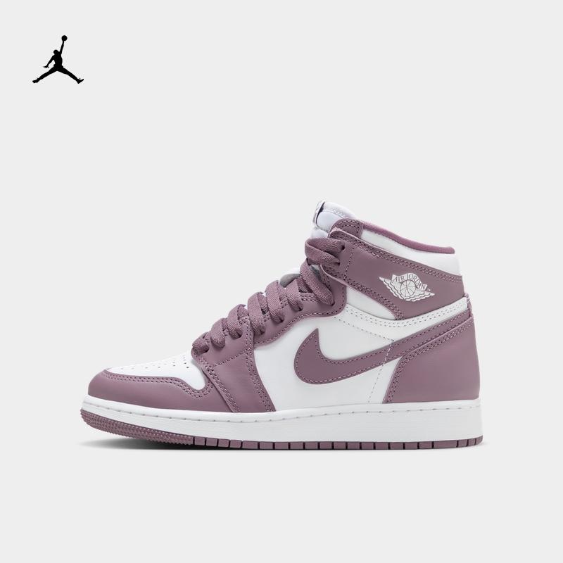 Jordan chính thức Nike Jordan bé trai AJ1 bản sao giày thể thao trẻ em lớn mùa xuân ống cao Nike móc FD1437