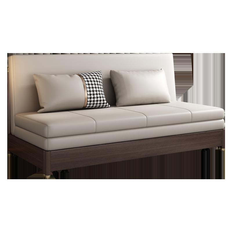 Giường sofa gỗ chắc chắn Baiying để ngồi và ngủ, phòng khách có thể tháo rời và xếp chồng lên nhau trong căn hộ nhỏ giường sofa lưu trữ bằng da mèo