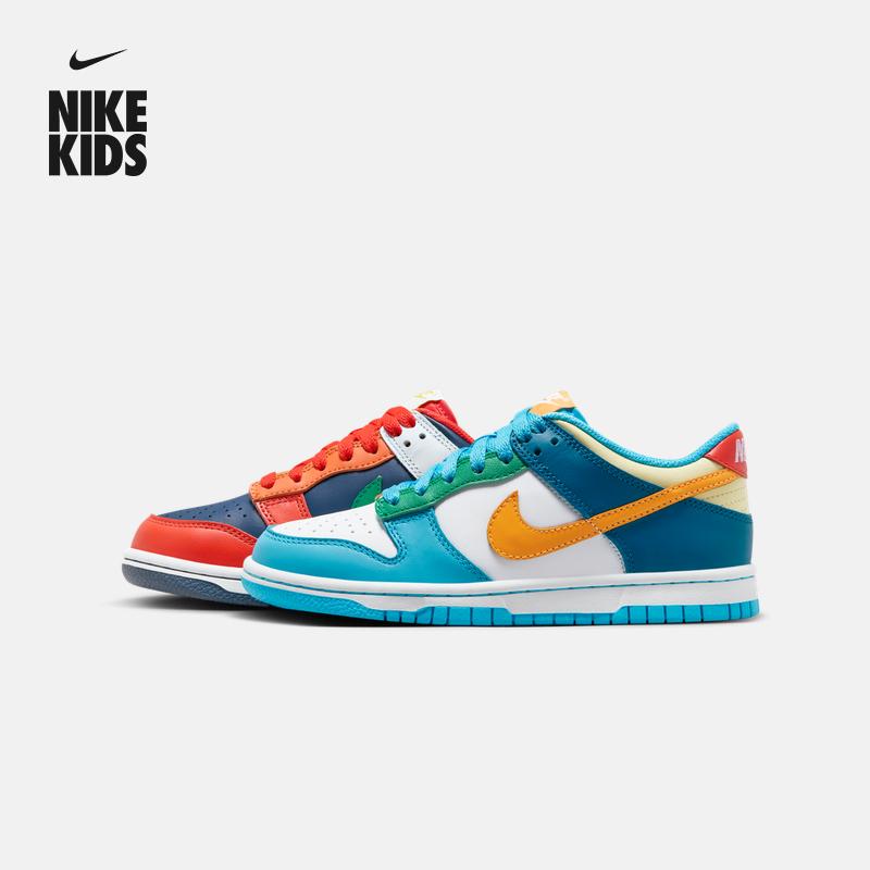 Nike Nike chính thức bé trai DUNK LOW giày thể thao trẻ em cỡ lớn mùa đông mới đế cao su cổ thấp FQ8348